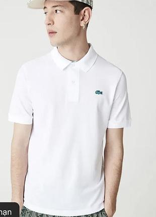 Lacoste поло біле чоловіче, футболка