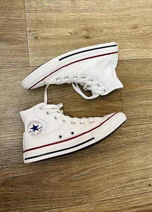 Дитячі високі кеди converse chuck taylor all star, р.34, устілка 22,3см. стопа 21-21,5см. білі