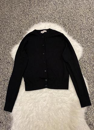 Чорний тонкий кардиган на ґудзиках h&m 90926