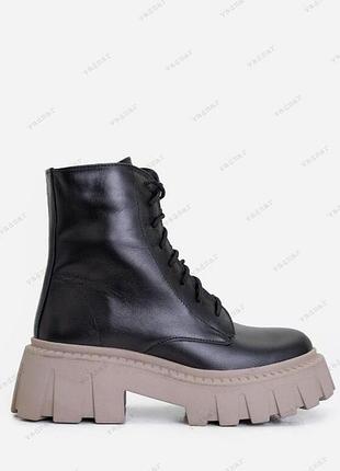 36-41 рр деми/зима ботинки натуральная замша/ кожа на платформе черные, бежевые
