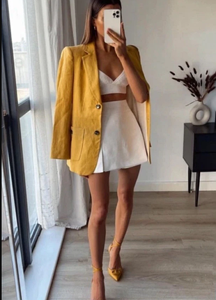 Льняной пиджак zara 4