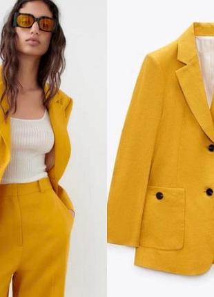 Льняной пиджак zara 5