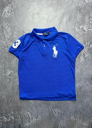 Vintage винтажная футболка поло polo ralph lauren #3 поло ральф лаурен big pony chief keef чиф киф size s