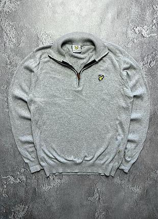 Vintage винтажный лонгслив 1/4 zip lyle scott лайл скотт big logo size xl