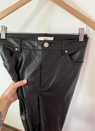 Прямі шкіряні брюки marks&spencer🌿 3