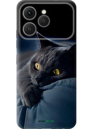 Чехол на tecno spark 40 4g дымчатый кот "825u-4116-2448"