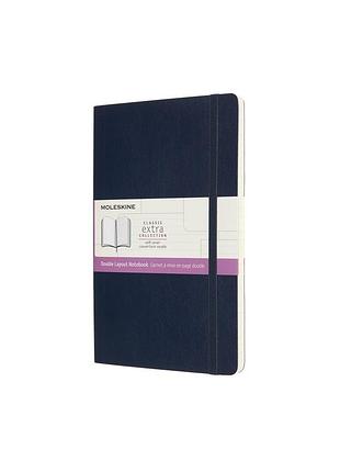 Записная книжка moleskine classic средняя, линейка-нелинованная сапфир мягкая (nb313sb20)