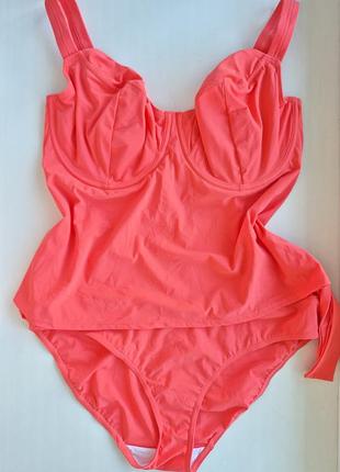 34h/xl. яскравий кораловий купальник танкіні bravissimo