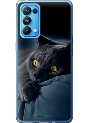 Чехол на oppo reno5 pro дымчатый кот "825u-2239-2448"