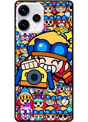 Силиконовый бампер чехол для oppo reno 15 стикеры бравл джесси brawl