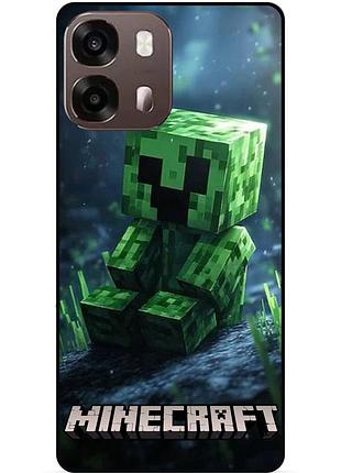 Силіконовий чохол бампер для oppo a6s стів minecraft кріпер майнкрафт
