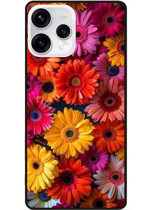 Силиконовый чехол бампер для oppo reno 15 с рисунком цветы герберы