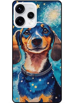 Силиконовый бампер чехол для oppo reno 15 с рисунком пес ван гог звездная ночь