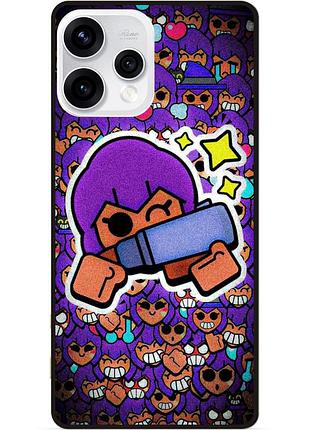 Силиконовый бампер чехол для oppo reno 15 стикеры бравл шелли brawl