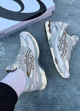 Asics gel nyc milk/brown grey ✅ 4