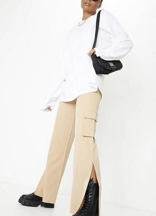 Нові брюки штани в смужку prettylittlething plt широкі wide leg розмір 8 / s