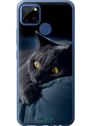 Чехол на realme 7i дымчатый кот "825t-2486-2448"