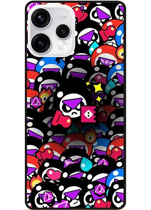 Силиконовый бампер чехол для oppo reno 15 стикеры бравл мипл brawl