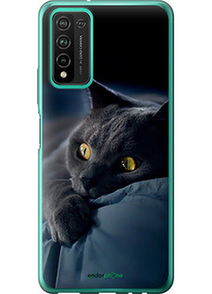 Чехол на huawei honor 10x lite дымчатый кот "825u-2198-2448"