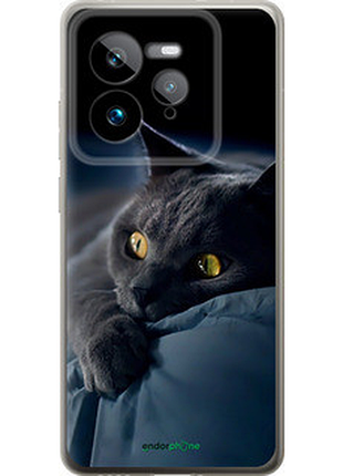 Чехол на realme gt 7 pro дымчатый кот "825u-3893-2448"
