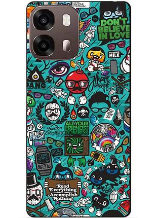 Силіконовий чохол бампер для oppo a6s з малюнком стикери