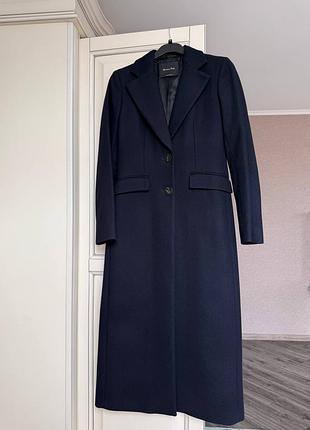Вовняне синє пальто massimo dutti, р.xs.
 75% вовна, міді