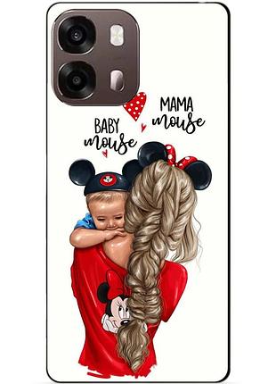 Чехол силиконовый бампер для oppo a6s с рисунком мама и малыш