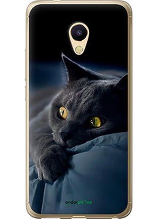 Чехол на meizu m5s дымчатый кот "825u-776-2448"