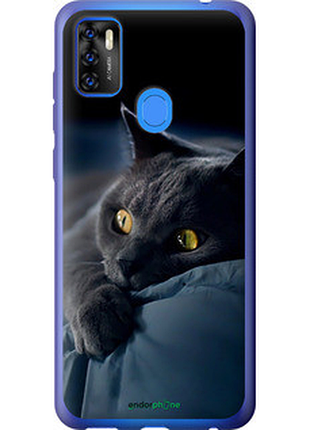 Чехол на zte blade a7s 2020 дымчатый кот "825u-2454-2448"