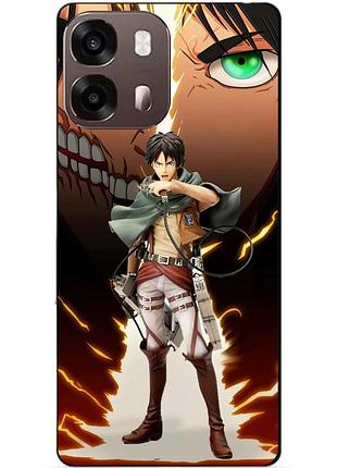 Чехол силиконовый бампер для oppo a6s с рисунком атака титанов attack on titan