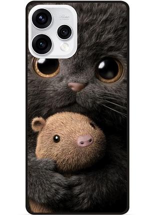 Силіконовий чохол бампер для oppo reno 15 з малюнком кошеня з хом'яком