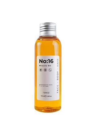 Олія для обличчя, тіла та волосся sinoz no:16 miracle oil 100 мл