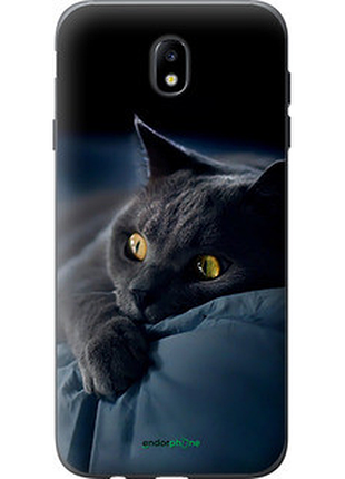 Чехол на samsung galaxy j7 j730 (2017) дымчатый кот "825t-786-2448"