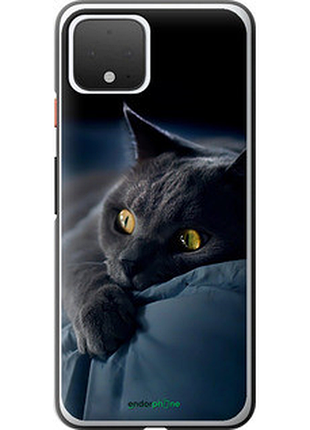 Чехол на google pixel 4 дымчатый кот "825t-1755-2448"