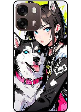Чехол силиконовый бампер для oppo a6s с рисунком хаски аниме