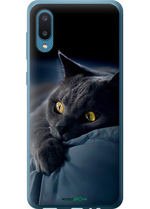 Чохол на samsung galaxy a02 a022g димчастий кіт "825u-2260-2448"