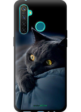 Чехол на realme 5 pro дымчатый кот "825b-1861-2448"