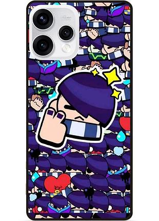 Силиконовый бампер чехол для oppo reno 15 стикеры бравл эдгар brawl