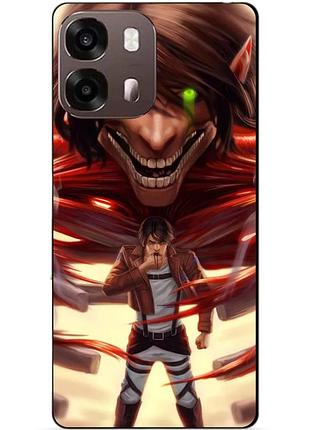 Чехол силиконовый бампер для oppo a6s с рисунком attack on titan атака титанов