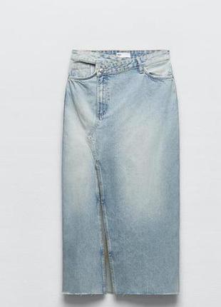 Спідниця міді довга джинсова zara