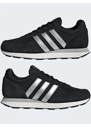 Женские черные замшевые кроссовки adidas run 60s 3.0