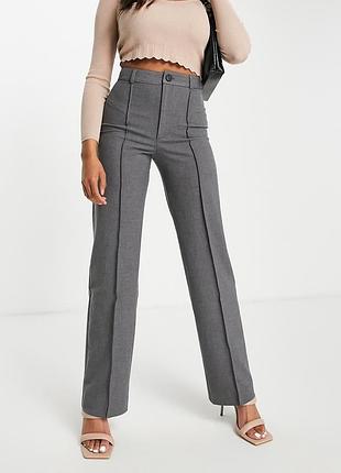 Сірі брюки pull&bear з защипами розмір s