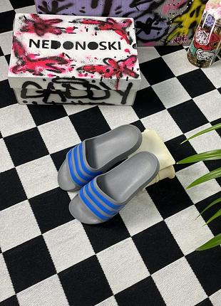 Шльопанці adidas adilette aqua у сіро-блакитному забарвленні