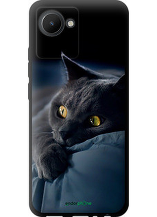 Чехол на realme c30 дымчатый кот "825b-2700-2448"