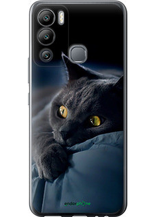 Чехол на infinix hot 12i дымчатый кот "825u-2863-2448"