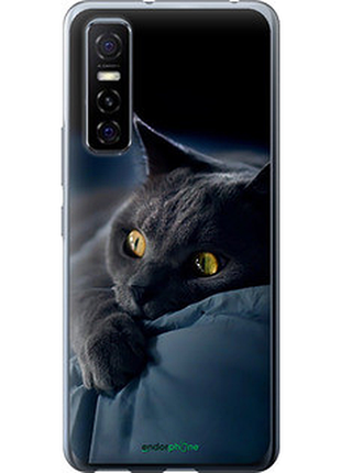 Чехол на vivo y73s дымчатый кот "825u-2159-2448"