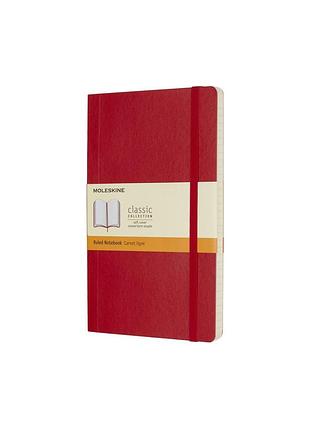 Записная книжка moleskine classic средняя, линейка красный мягкий (qp616f2)