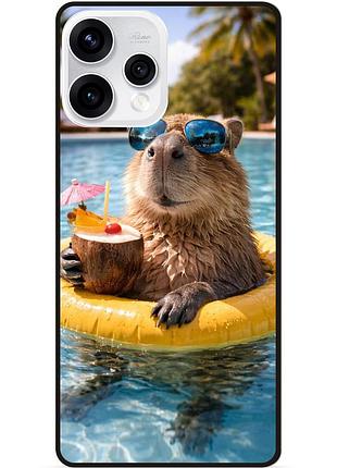 Силіконовий бампер чохол для oppo reno 15 з малюнком капибара