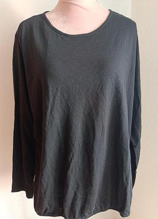 Тонкий трикотажный лонгслив tcm tchibo, р. 48/50 (xl-xxl), черная базовая кофта чибо