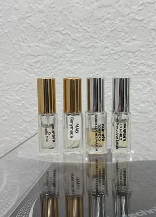 Деканти louis vuitton pacific chill, ganymede, tom ford ombre leather parfum, ex nihilo fleur narcotique extrait
